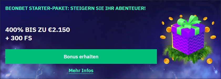 illkommensbonus-Paket bei Beonbet Casino
